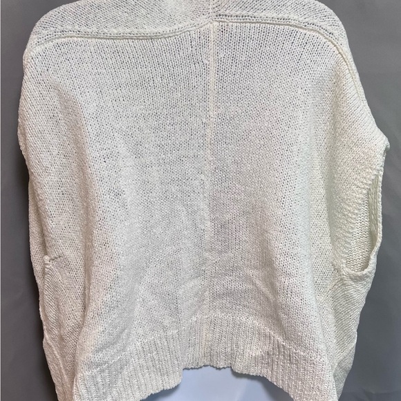 Gap Womens Off White Sleeveless Shawl Neck Open Front Cardigan Sweater Sz Med - Picture 3 of 10